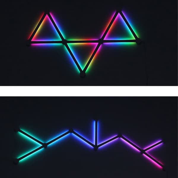 Bluetooth LED Ljusslingor - DIY Smart Splicing, RGB Ambient Belysning, SMARTLIFE Kompatibelt, 6-Ljuslinjer Kit Black Black