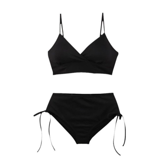 Elegant Halter Bikini Badedragt til Kvinder Sort L