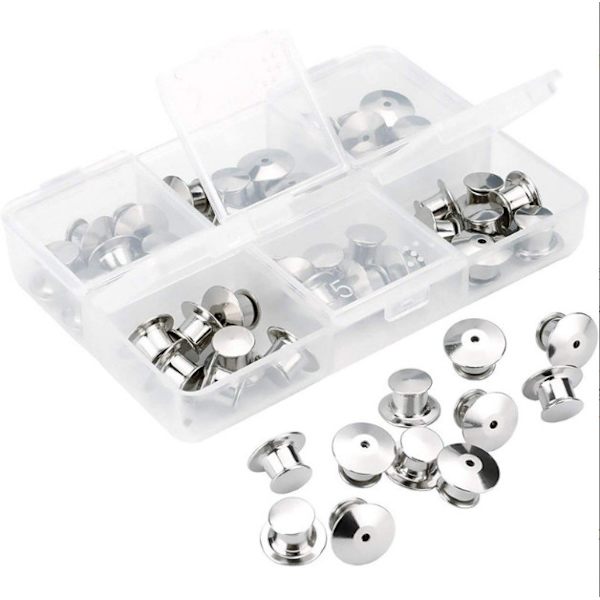80 st slipsnäckor och kavajnålar set Silver
