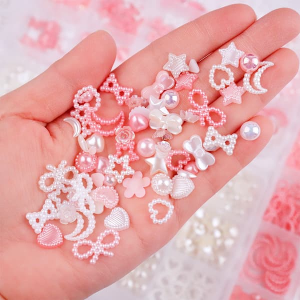 Sæt med blandede perle-neglekunst-DIY-tilbehør