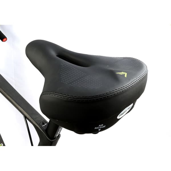 Uppblåsbar cykelsadel med justerbar luftkudde, tredubbel stötdämpning och lättskött PU-läteryta Black Black