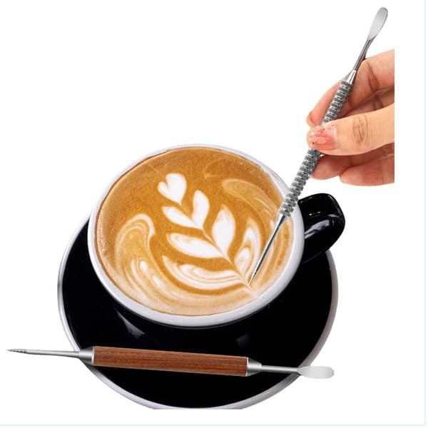 Professionell kaffe latte art-verktyg och järnlåda Silver Silver