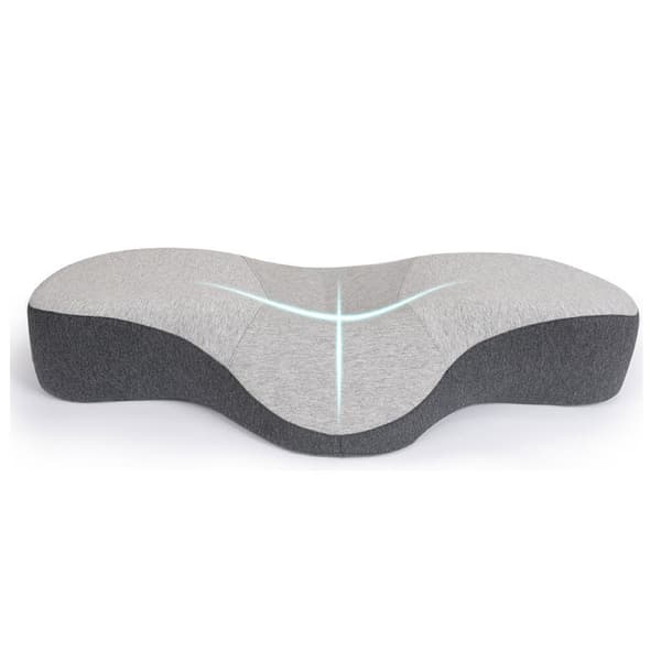 Frogkudde med grått överdrag - Ergonomisk nackstödskudde