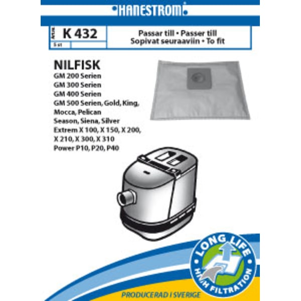 Dammsugarpåsar K432