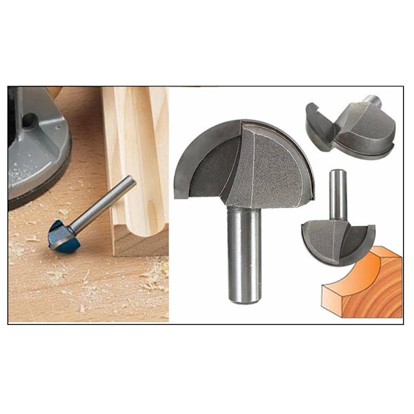 1/4" varren pyöreäkärkinen jyrsimen terä – halkaisija 25,4 mm