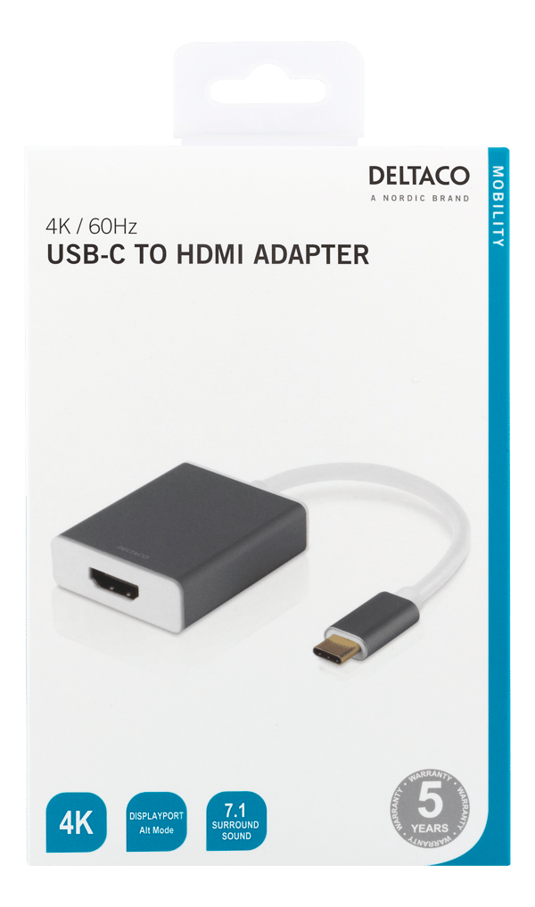 USB-C - HDMI, 4096x2160 60Hz, 0.2m, space grey