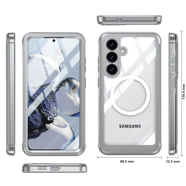 Iskunkestävä Samsung S25 -kotelo, jossa on koko kehon suojaus