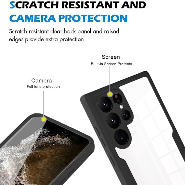 TPU-materiaalista 360° all-inclusive matkapuhelinkotelo Samsung-puhelimille Samsung A22 4G Musta