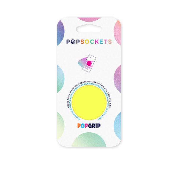 POPSOCKETS Neon Jolt Yellow Avtagbart Grip med Ställfunktion