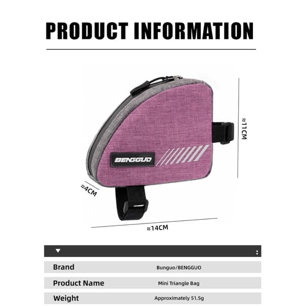 7 inch cykeltaske til sadel, trekantet 0,4 l polyester værktøjstaske med refleksdesign til pendling og cykling