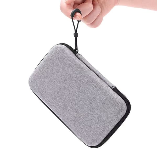 Digital Förvaringsväska 12x10x4 cm Grå Rektangulär Hörlursväska Datakabel Laddare Hårddiskväska Elektronik Organizer