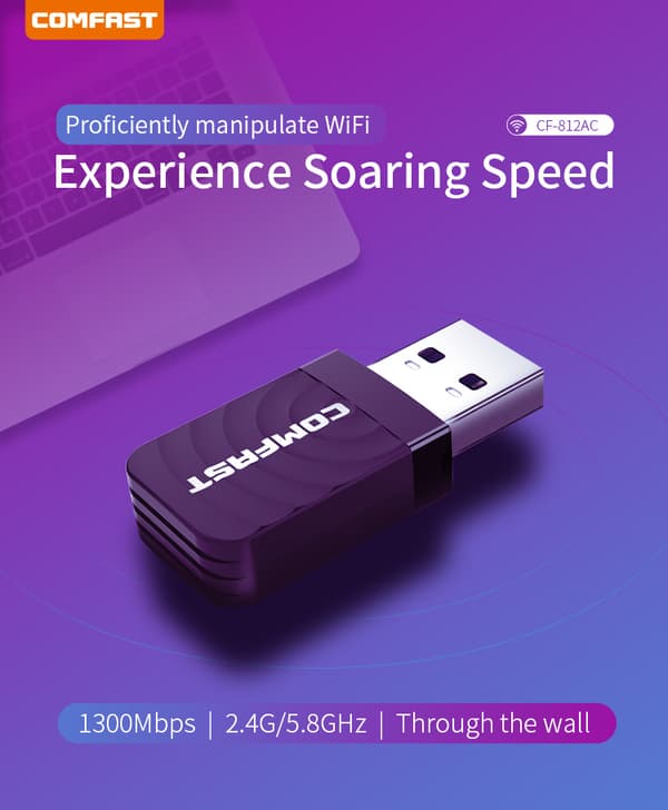 Trådlös WiFi-adapter - Svart