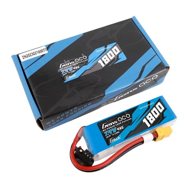 GensAce G-Tech LiPo 1800mAh 7,4V 45C 2S1P XT60-batteri