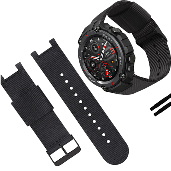 Amazfit T-Rex Pro Nylon Canvas klockarmband Svart