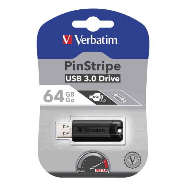 Verbatm PinStripe 64GB USB 3.0 Drive