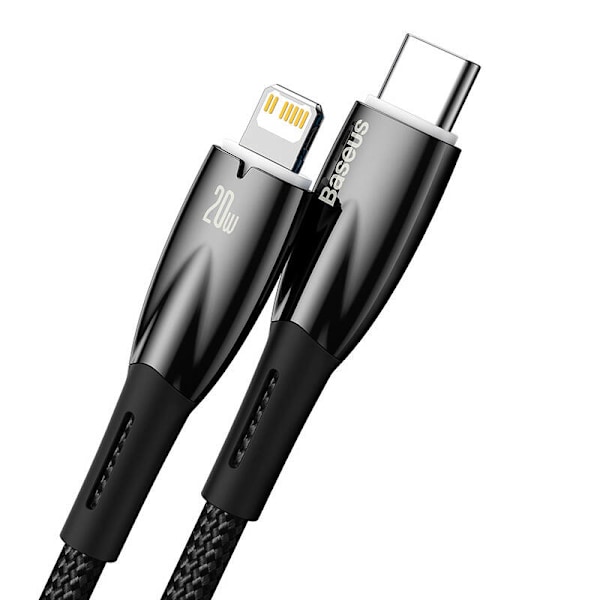 USB-C-kaapeli Lightning Baseus Glimmer -sarjalle, 20 W, 2 m (musta)