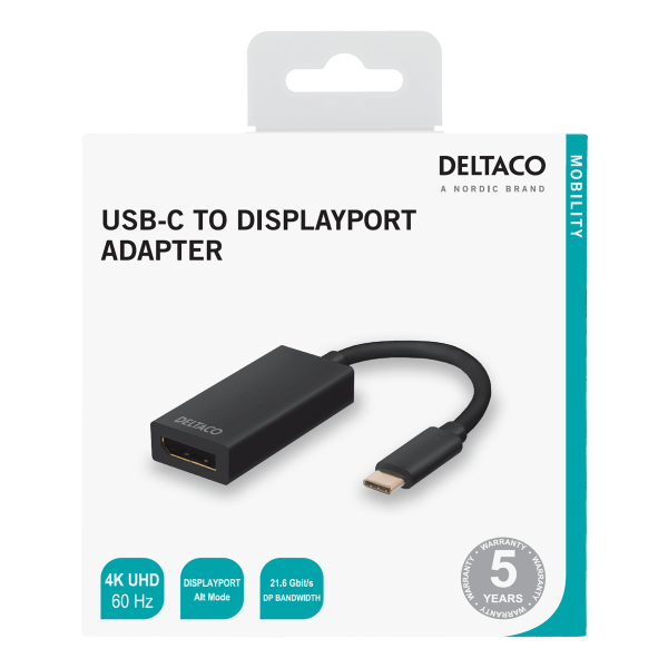 USB 3.1 to DisplayPort adapter USB type C  DP female  black