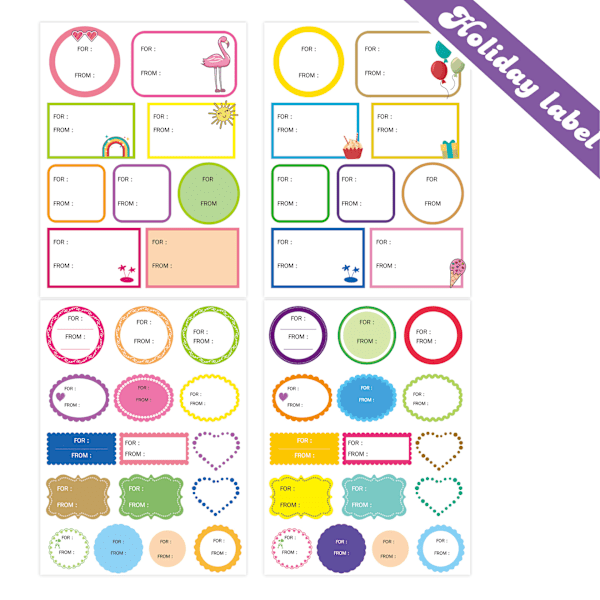 4 st/set festliga presentetiketter