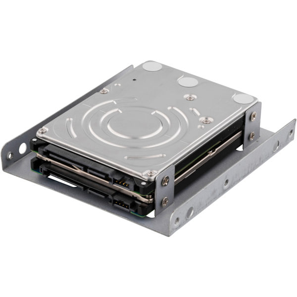 Mounting frame, 2x2.5" HDD to 3.5", silver