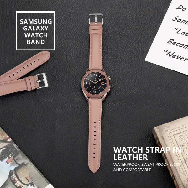 Galaxy Watch 3rd generation læderurrem Lyserød