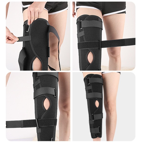 Justerbar knäledsimmobilizer Brace Andningsbar benspärr M