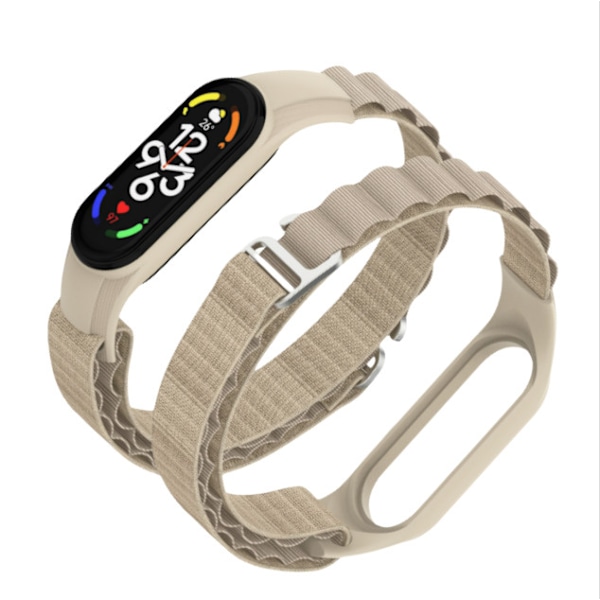 Nylon urrem til Xiaomi Smart Band 76543 Beige