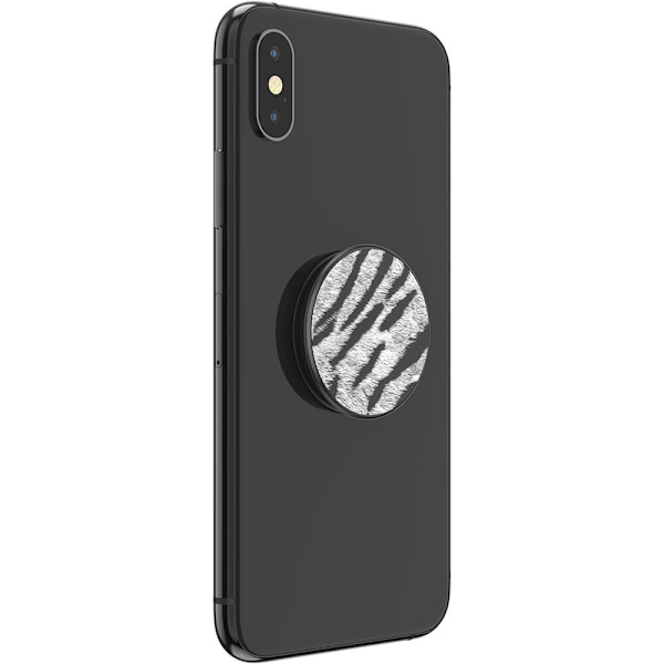POPSOCKETS Vegan Leather Zebra Avtagbart Grip med Ställfunktion Premium