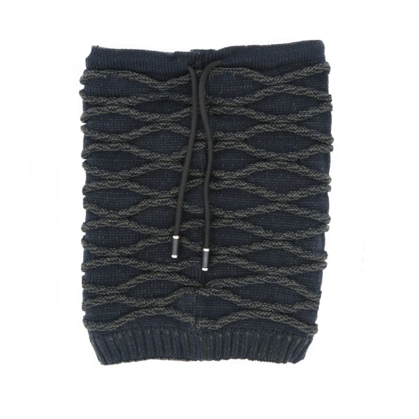 Multifunktionel vinterhue / tørklæde - Navyblå, mønster
