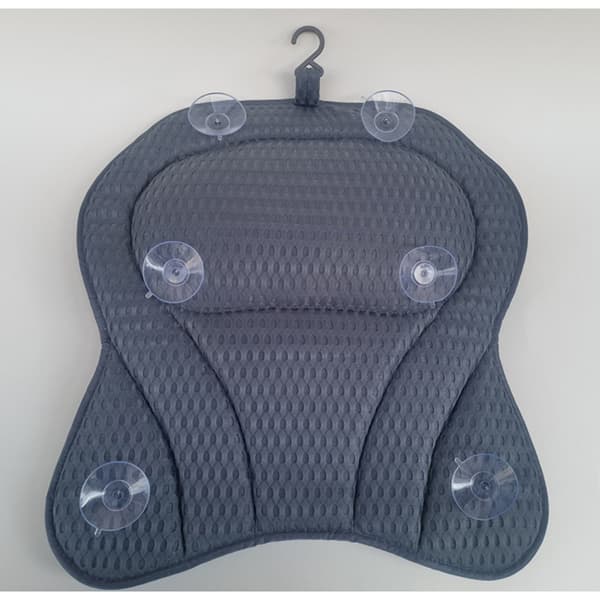 3D Mesh Badkudde med Sugkoppar - Spa Badkar Nackstöd Grey Grey