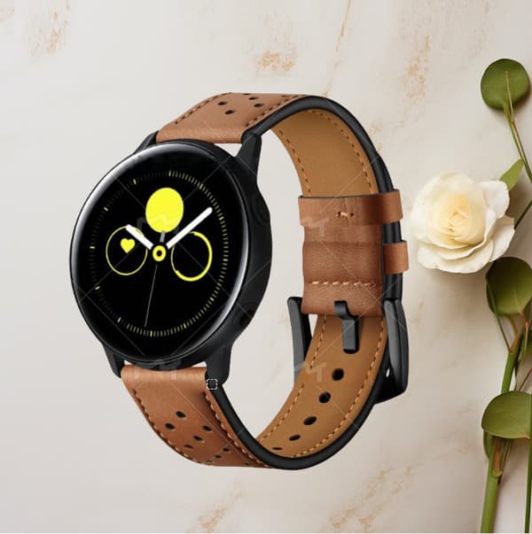 Läderarmband för Samsung Galaxy Watch Active Brown Brown
