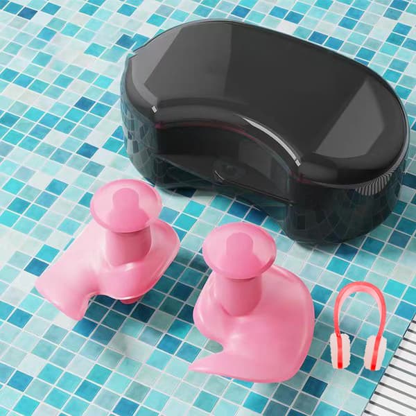 Öronproppar och Näsklämma för Simning Pink Pink