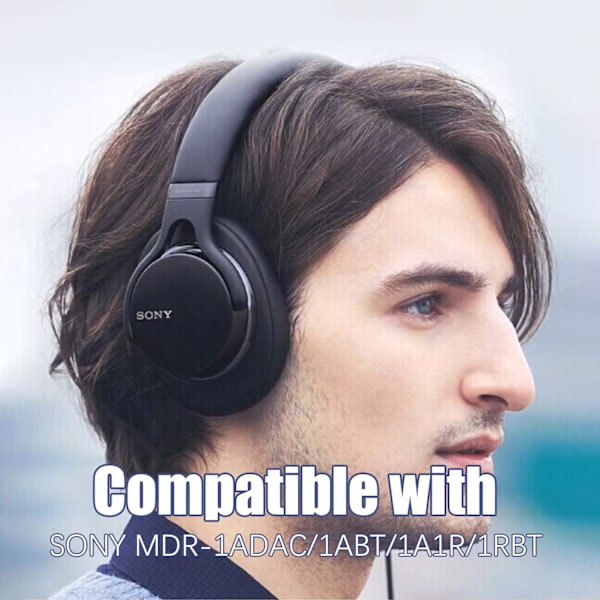 Öronkuddar av Fårskinn för SONY MDR-1ADAC/1ABT/1A1R/1RBT Svart