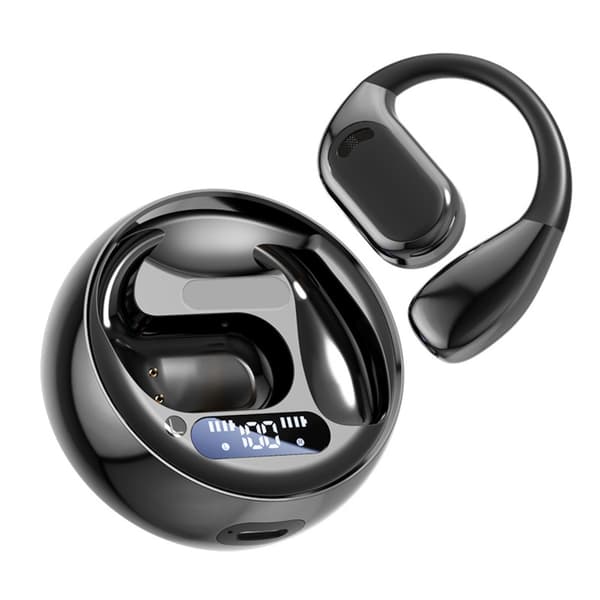 M76 åbne Bluetooth-hovedtelefoner med knogleledning, touchstyring, klare opkald og 6,5 timers brug til arbejde og rejser Black Black