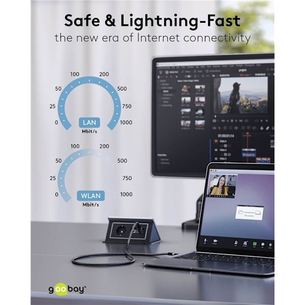 Ethernet-kabel USB-C™ 3.1 till RJ45, Slim, 5 m