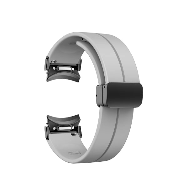 20 mm silikon urrem med sort spænde Grå