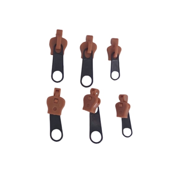 Lynlåsreparationssæt, 6-pack, universal lynlåsfikser kaffe