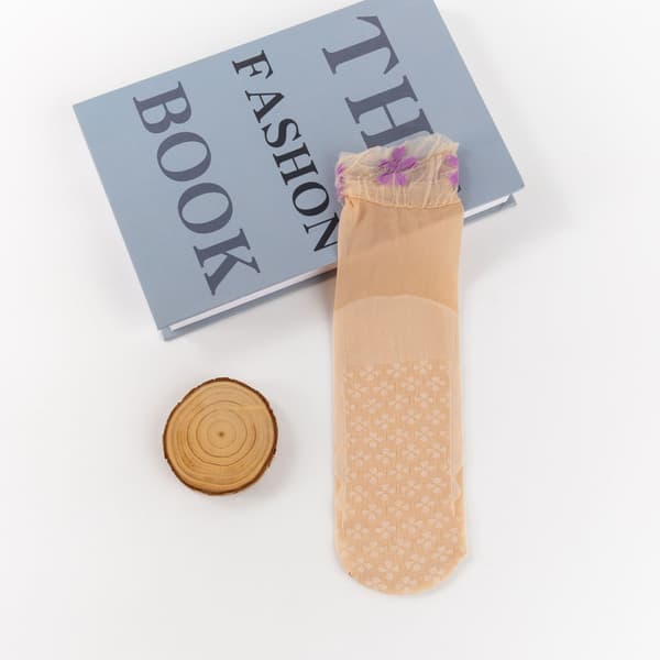 10 par damesilke korte sokker Beige Beige