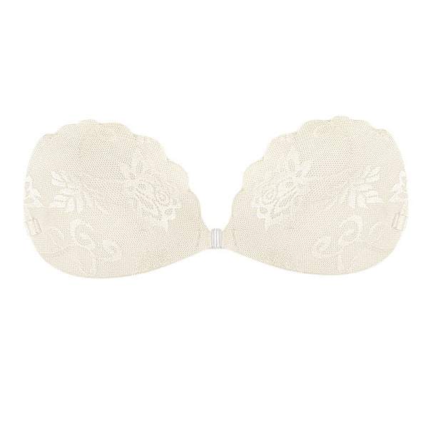 Osynlig BH Djup V Spets Silikon Beige C