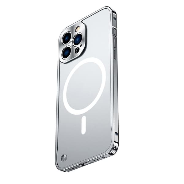 Silver Magnetisk Ram Fodral med Sjöhästspänne Kompatibelt med iPhone 17 Pro