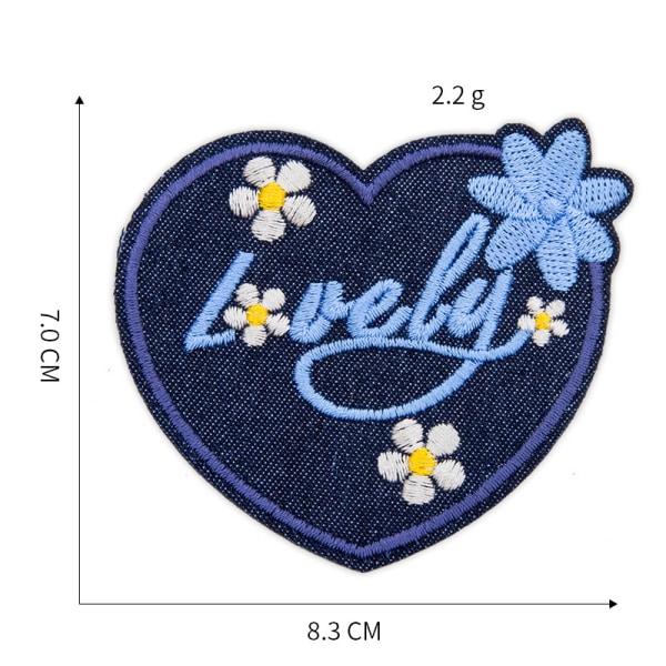 Broderad patch 6-delad set