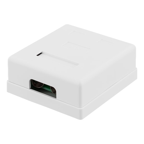 Shielded network socket, Surface UTP 2xRJ45, Cat6, white