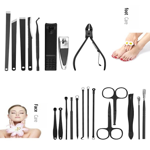 Manikyr set Svart
