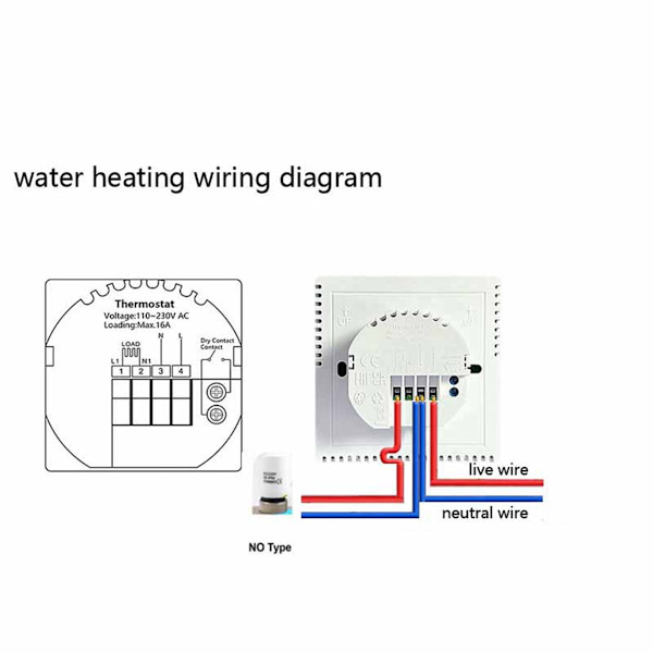 Tuya Zigbee Smart Termostat til Vandvarme, Programmerbar Temperaturregulator med LED-display Black Black