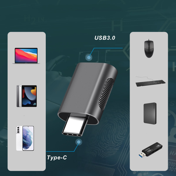 USB-C (hane) till USB 3.0 (hona) Adapter 10 Gbps Guld Guld