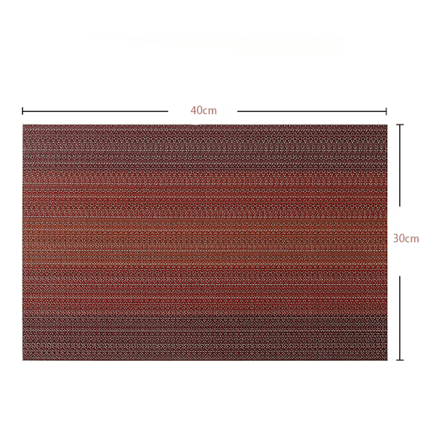 6 kpl:n setti lämpöä kestäviä pöytätabletteja 30x45cm Kudotut PVC-pöytätabletit, liukumattomat, pestävät ja helposti puh Punainen