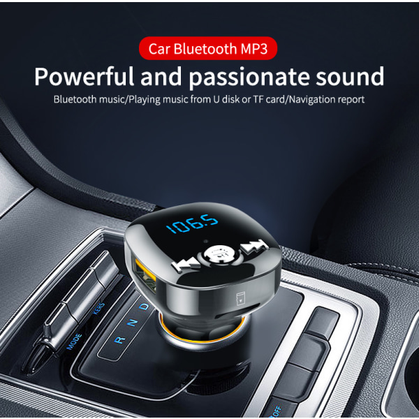 INF FM-lähetin autoon - Bluetooth-sovitin QC3.0-autolaturilla