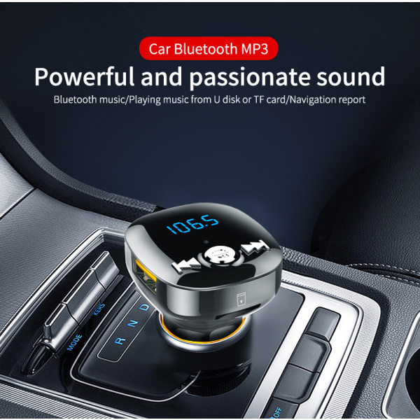 INF FM-sändare för bilen - Bluetooth-adapter med QC3.0 billaddar