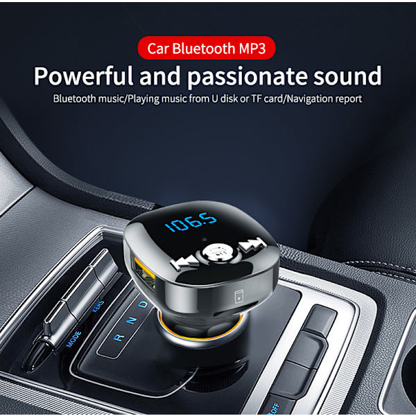INF FM-sender til bilen - Bluetooth-adapter med QC3.0 biloplader
