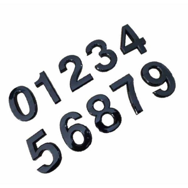 3D-postkassenumre (0-9) Sort