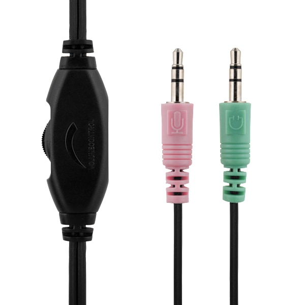 Stereo Headset microphone and volume control 2x 3.5mm black